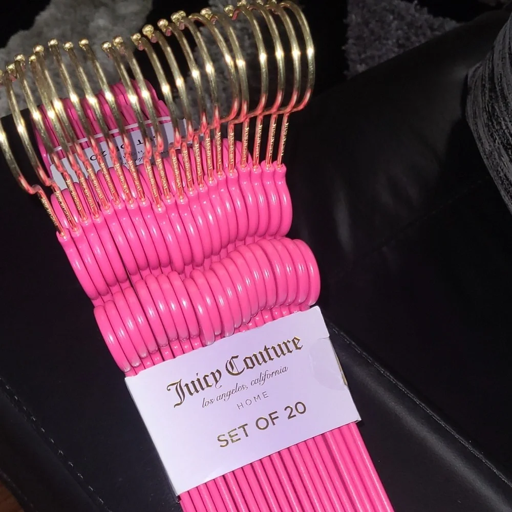 Juicy Couture Pink Hangers Set of 20 With Crown Design